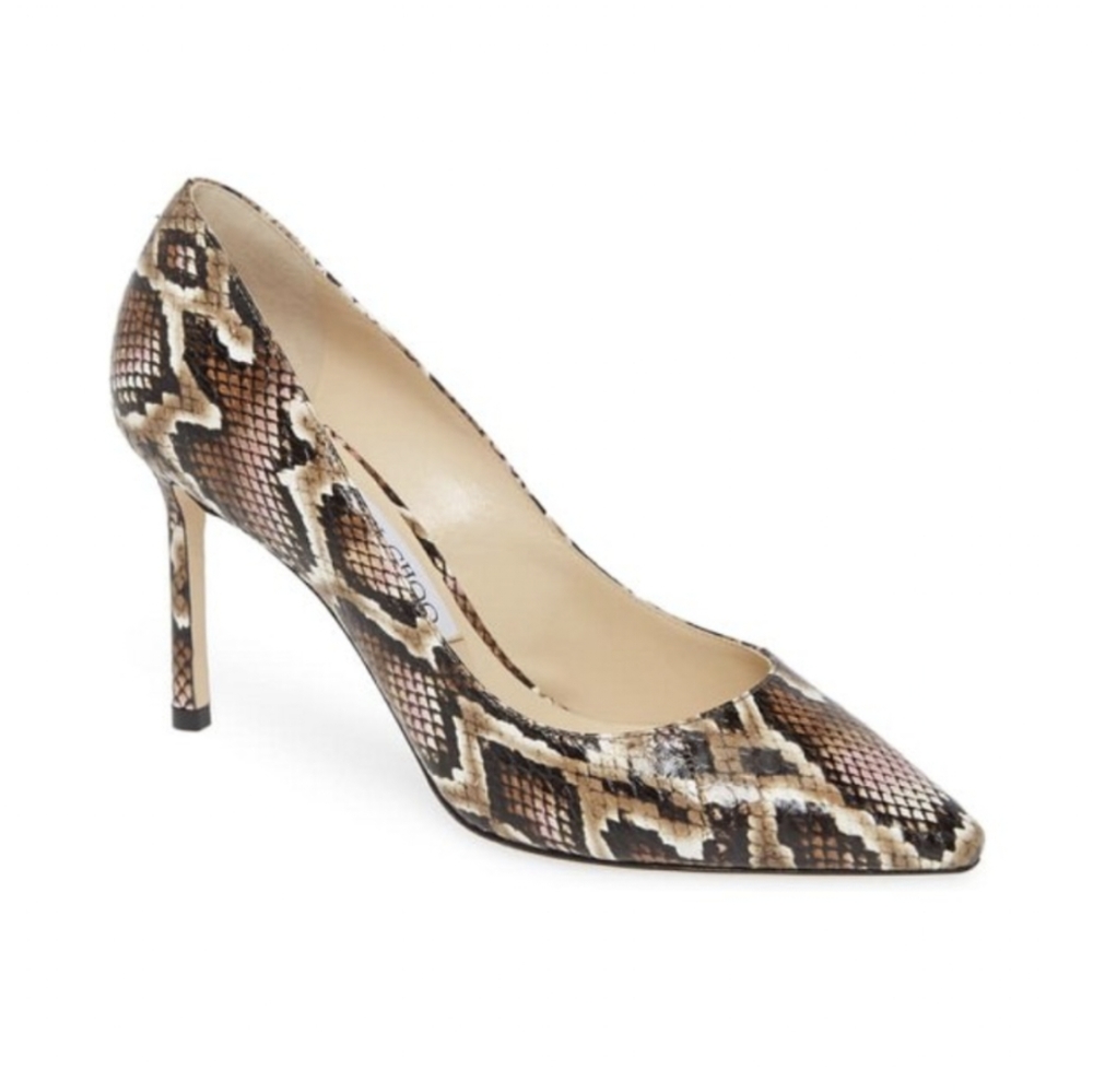 🆕 Jimmy Choo Romy Glossy Snake Embossed Pump